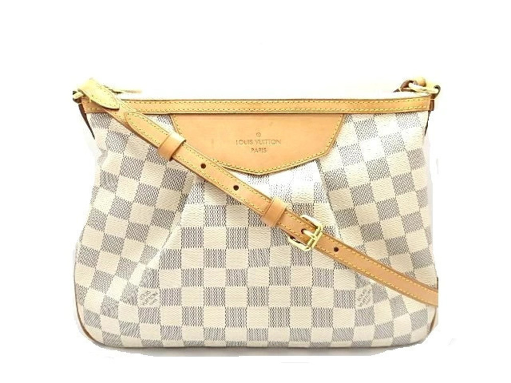 LOUIS VUITTON Shoulder Bag Siracusa Damier Azur White